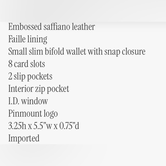 Kate Spade NIP Morgan Seashell Embossed Saffiano Leather Slim Bifold Wallet. - Picture 5 of 5